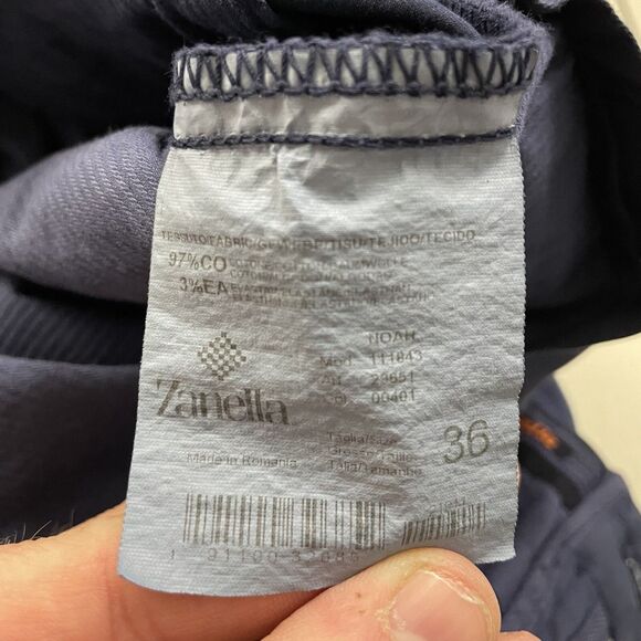 Zanella Noah Men's W36 x L36 Blue Stretch Flat Front Khaki Chino Pants NWT - Picture 9 of 11